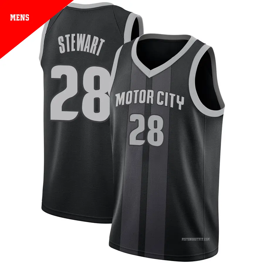 ＃28 Men's Isaiah Stewart Detroit Pistons 2018/19 Swingman Black JerseyCity Edition