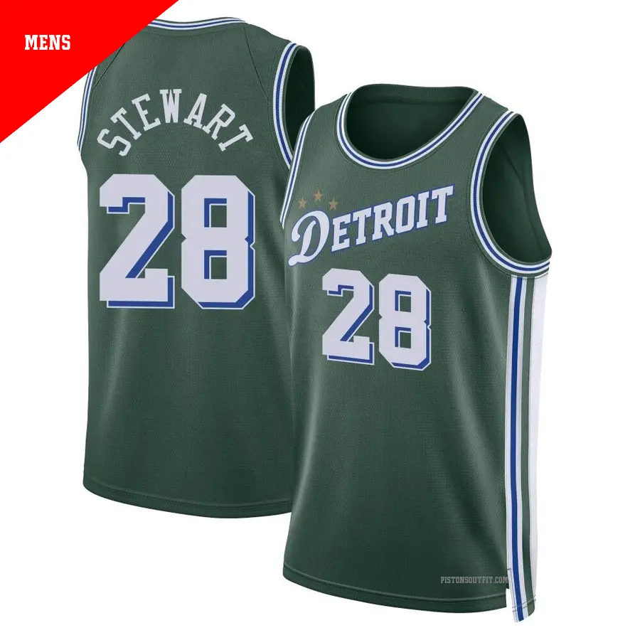 ＃28 Men's Isaiah Stewart Detroit Pistons 2022/23 Swingman Green City Edition Jersey