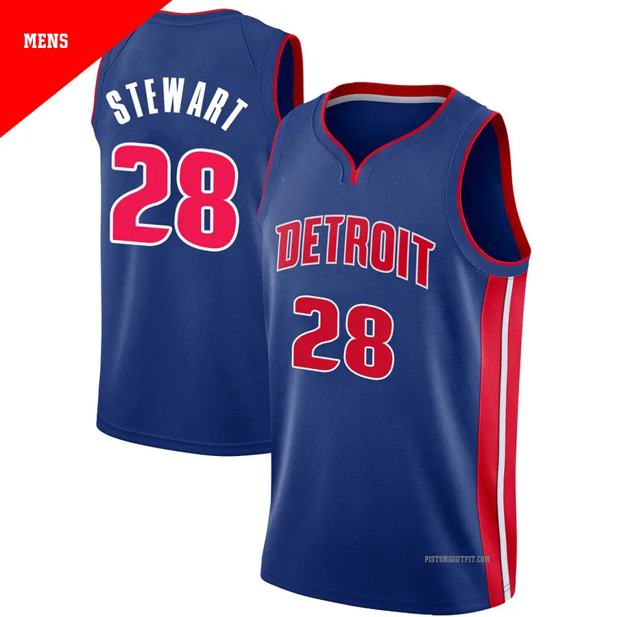 ＃28 Men's Isaiah Stewart Detroit Pistons Blue Swingman JerseyIcon Edition