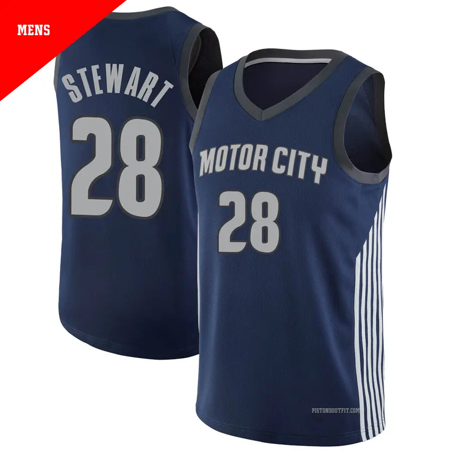 ＃28 Men's Isaiah Stewart Detroit Pistons Navy Swingman JerseyCity Edition