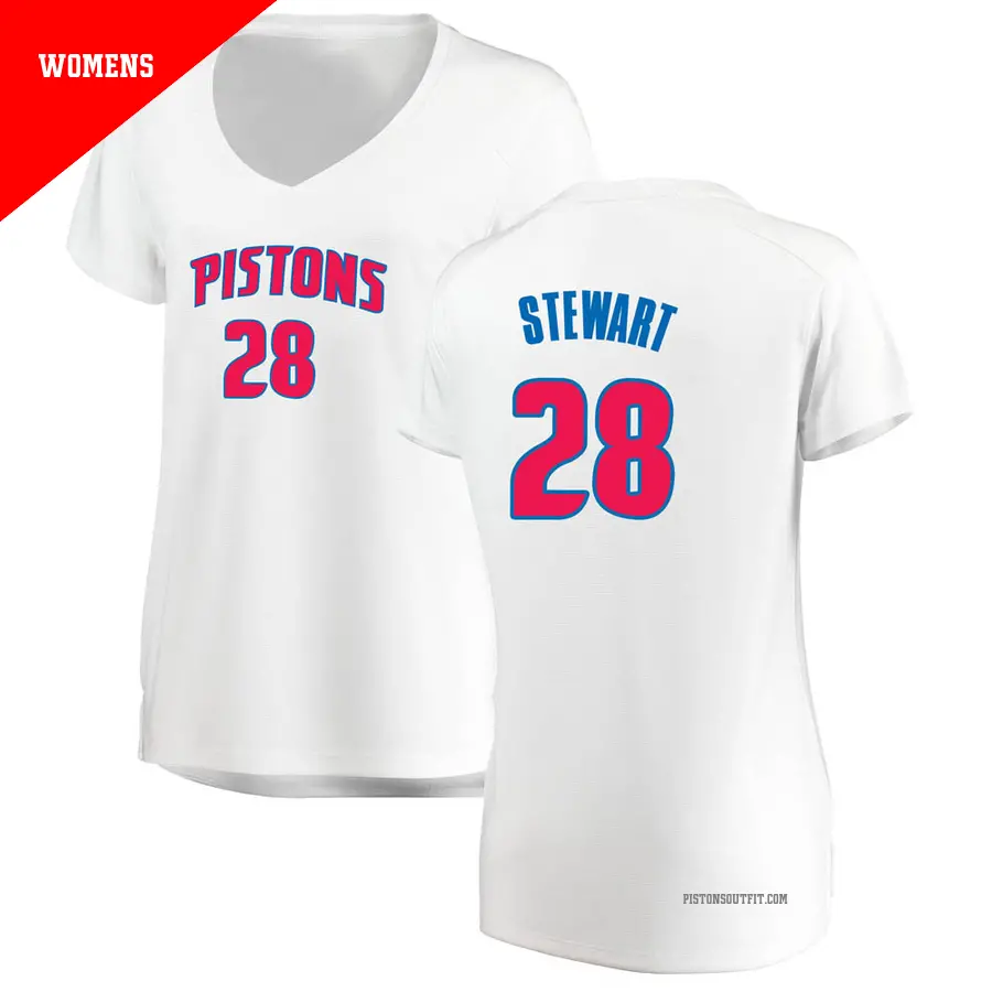 ＃28 Women's Isaiah Stewart Detroit Pistons White Fast Break JerseyAssociation Edition