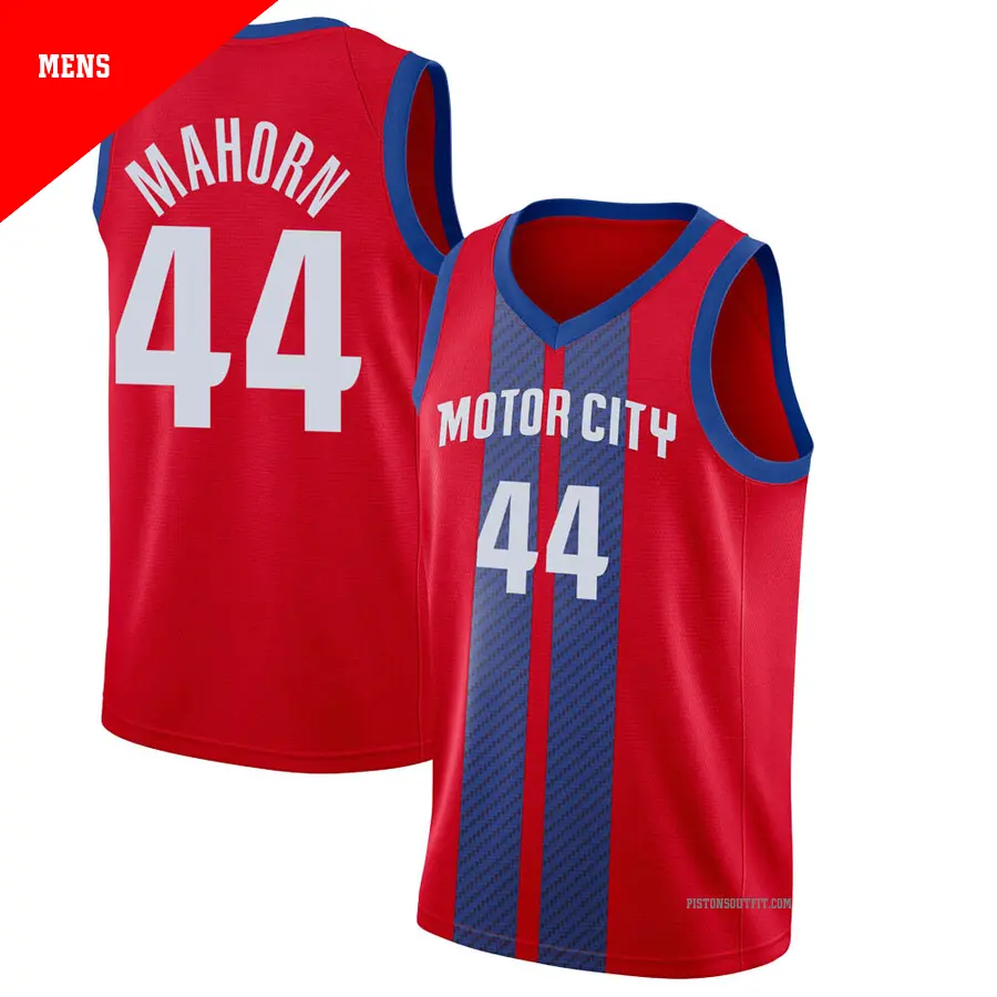 ＃44 Men's Rick Mahorn Detroit Pistons 2019/20 Swingman Red Finished JerseyCity Edition