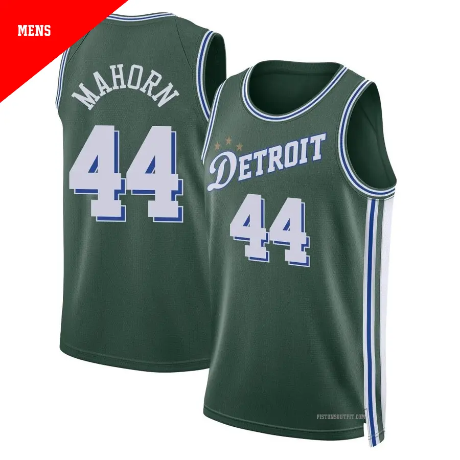 ＃44 Men's Rick Mahorn Detroit Pistons 2022/23 Swingman Green City Edition Jersey