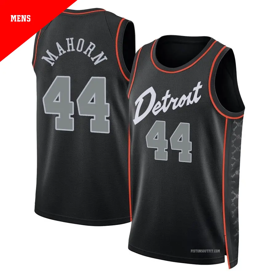 ＃44 Men's Rick Mahorn Detroit Pistons 2023/24 Swingman Black City Edition Jersey