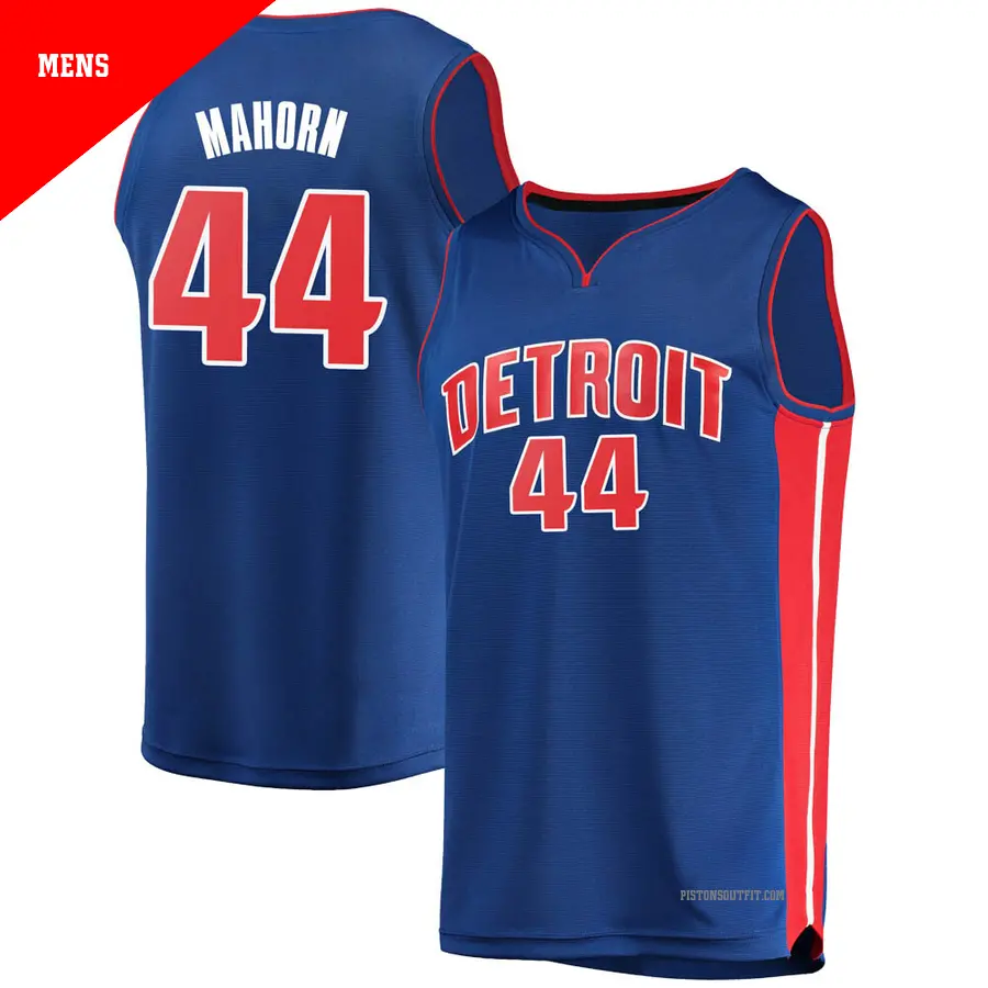 ＃44 Men's Rick Mahorn Detroit Pistons Blue Fast Break JerseyIcon Edition