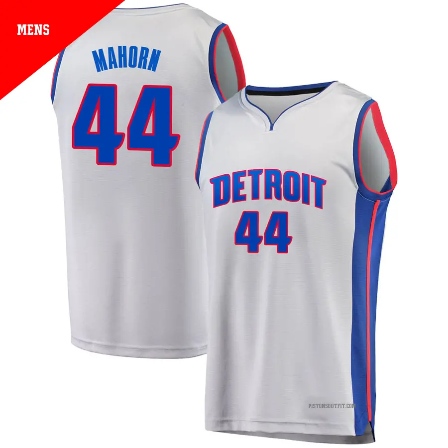 ＃44 Men's Rick Mahorn Detroit Pistons Gray Fast Break Alternate JerseyStatement Edition