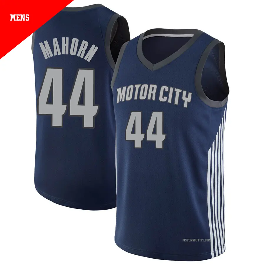 ＃44 Men's Rick Mahorn Detroit Pistons Navy Swingman JerseyCity Edition