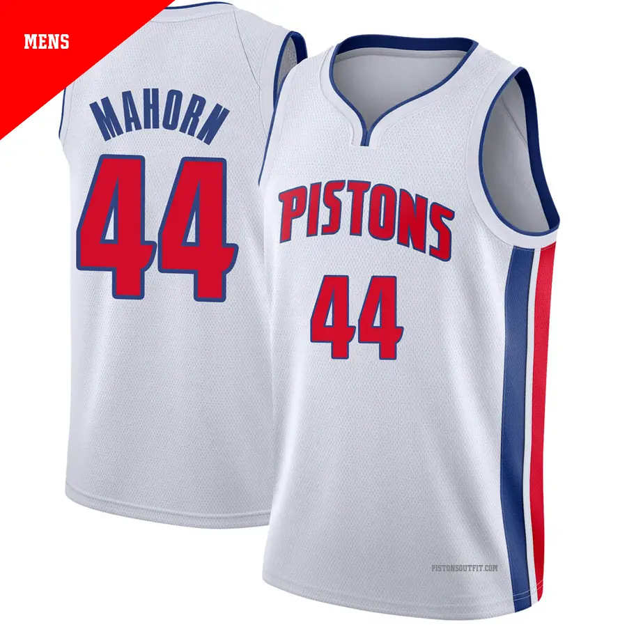 ＃44 Men's Rick Mahorn Detroit Pistons White Swingman JerseyAssociation Edition