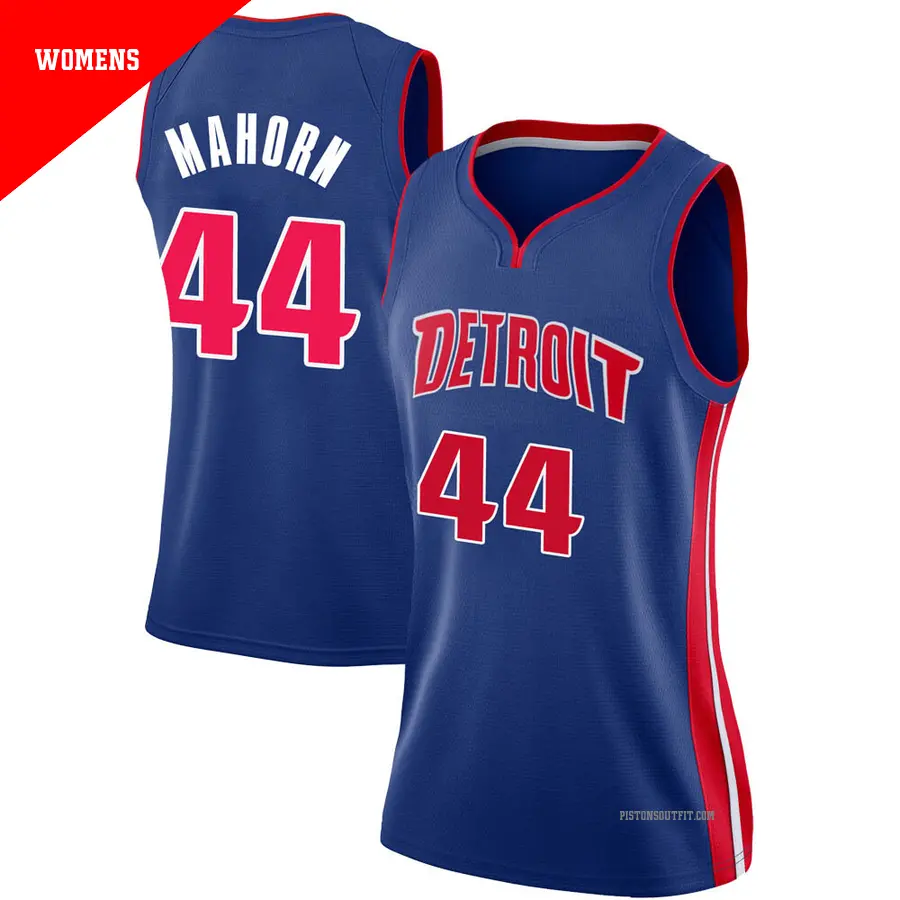 ＃44 Women's Rick Mahorn Detroit Pistons Blue Swingman JerseyIcon Edition