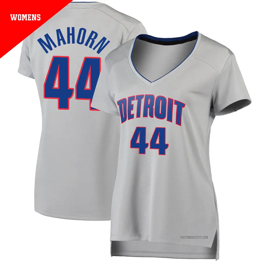 ＃44 Women's Rick Mahorn Detroit Pistons Fast Break Silver JerseyStatement Edition