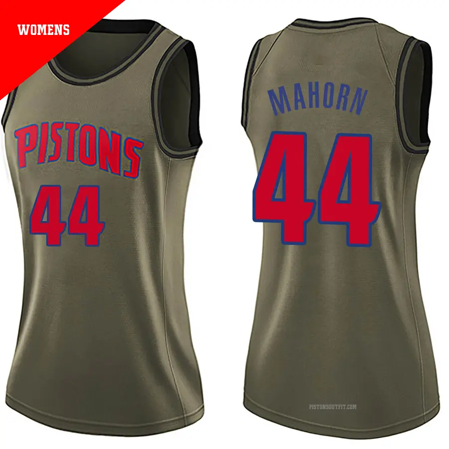 ＃44 Women's Rick Mahorn Detroit Pistons Green Swingman Salute to Service Jersey