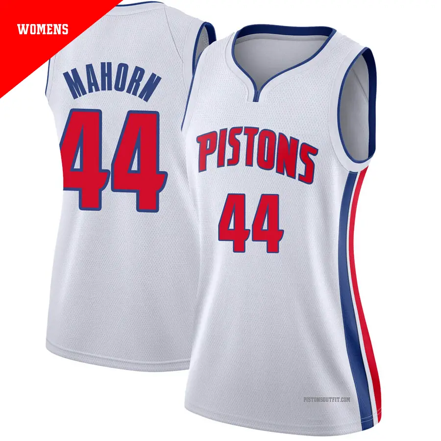 ＃44 Women's Rick Mahorn Detroit Pistons White Swingman JerseyAssociation Edition