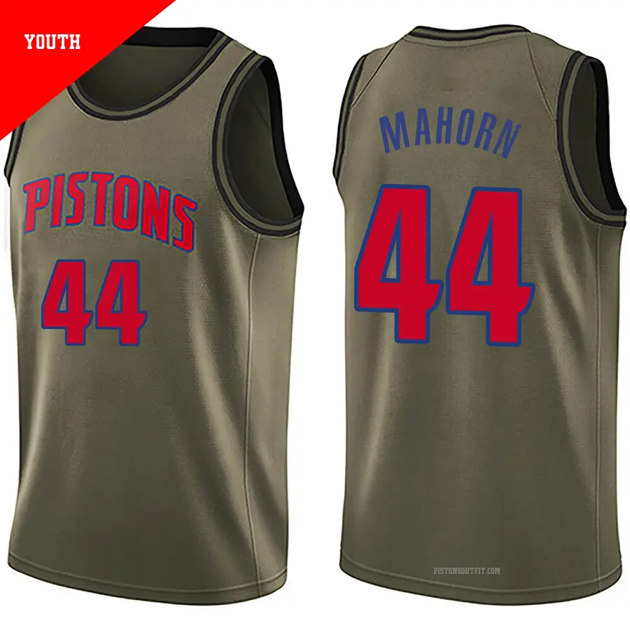 ＃44 Youth Rick Mahorn Detroit Pistons Green Swingman Salute to Service Jersey