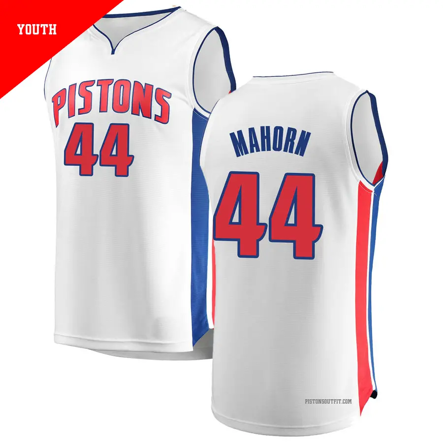 ＃44 Youth Rick Mahorn Detroit Pistons White Fast Break JerseyAssociation Edition