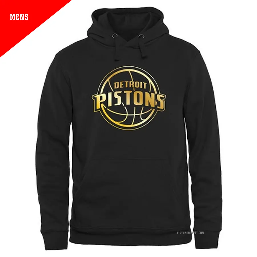 Men's Detroit Pistons Gold Collection Pullover HoodieBlack